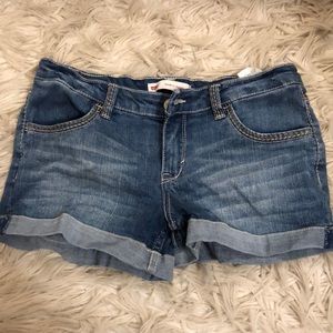Levi’s adjustable shorty short jean shorts